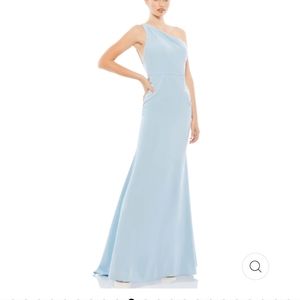 Mac Duggal One shoulder Jersey Mermaid Gown Powder blue size 4
